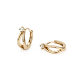 Crossed Pearl Hoops