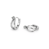 Crossed Pearl Hoops