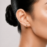 Crossed Pearl Hoops