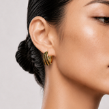 Triple Line Hoops